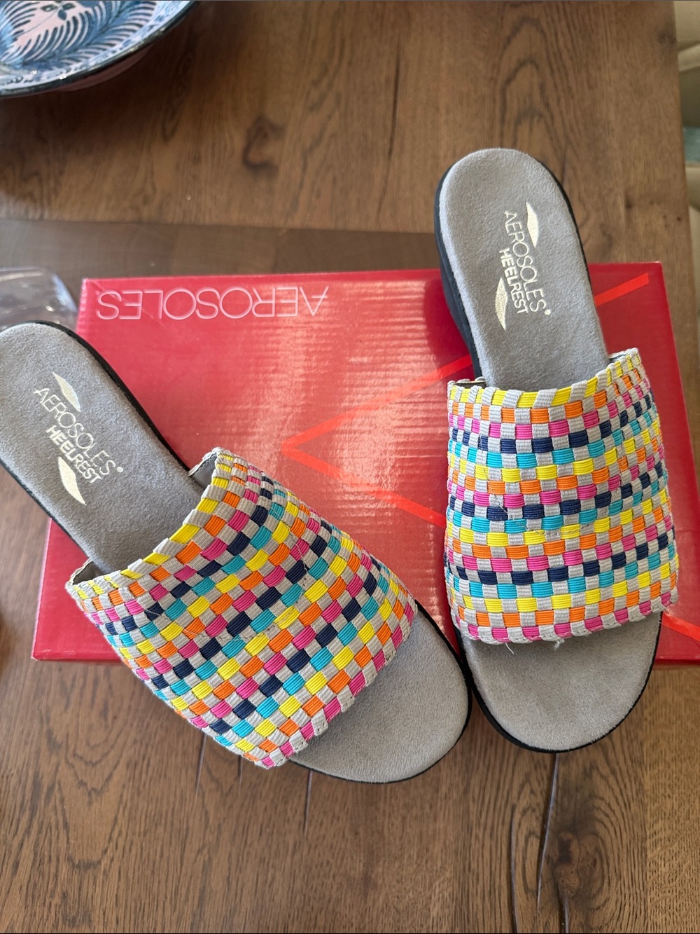 Aerosoles Multicolor Woven Slide Sandals - Women's
